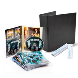 DVD-säilytyspaketit - 50 Kaksinkertaista DVD-taskua, 2 DVD-kansiota, 50 Kiinnitysliuskaa
